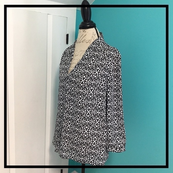 Laundry BY SHELLI SEGAL Black and White Blouse - Picture 4 of 7